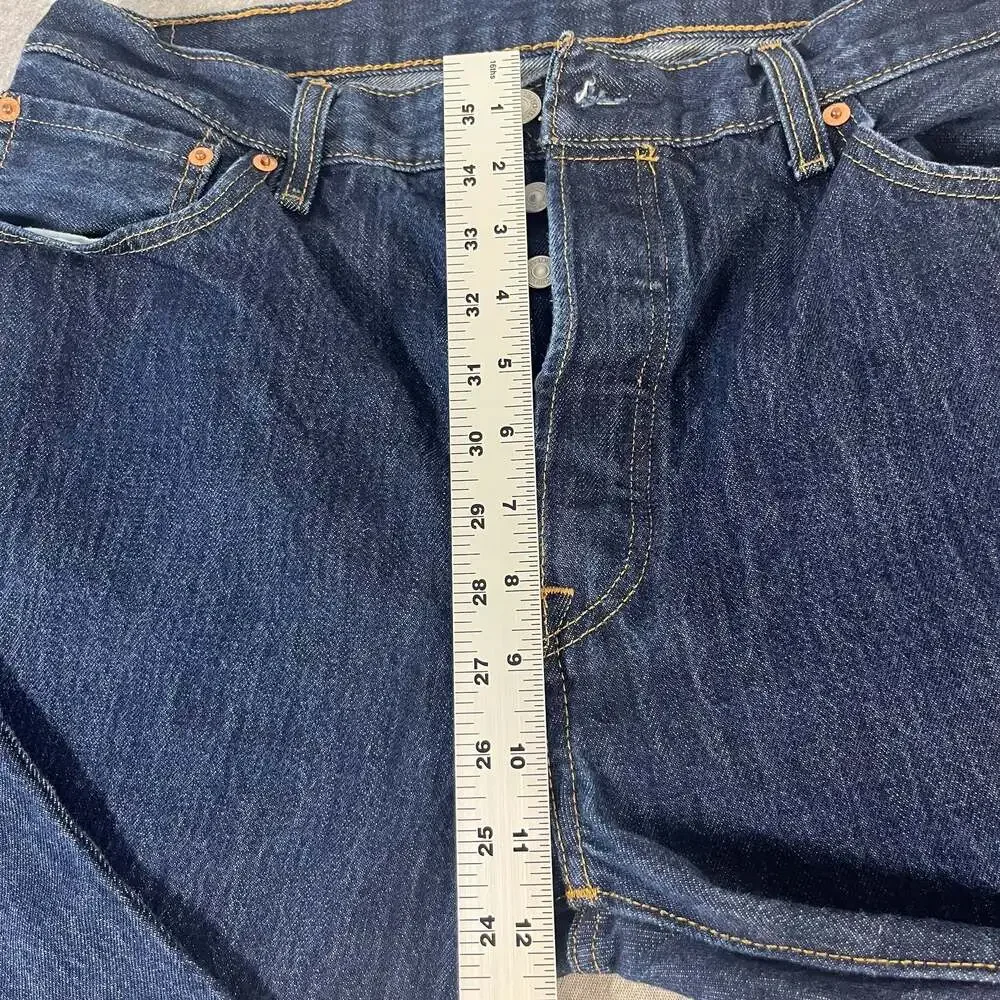 Levi's 501 Original Fit Straight Leg Dark Wash Denim Jeans Button Fly 36x30(29)